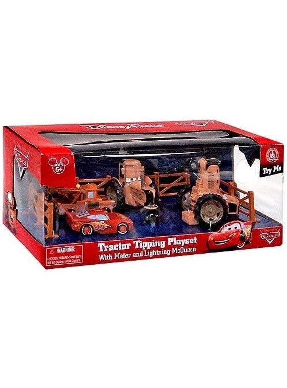 Disney Pixar Cars Tractor Tipping Playset with Mater and Lightning McQueen