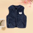thumbnail image 4 of Faraee Baby Boys Girls Zip Up Fleece Vest Cute Bear Print Toddler Fuzzy Fall Winter Outwear Size 3M-4T,Blue, 4 of 9