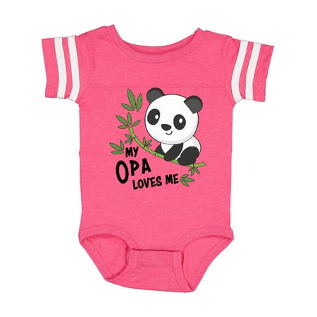 

Inktastic My Opa Loves Me- cute panda Gift Baby Boy or Baby Girl Bodysuit