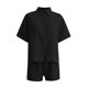 thumbnail image 1 of Conjuntos de 2 piezas para mujer: camisa de manga larga con botones y pantalones cortos, pijamas, chándal informal, tallas S-L, 1 of 8
