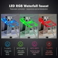 thumbnail image 3 of Basin Faucet With Rgb Led Waterfall Bathroom Mixer Tap With 3 Color Change Chrome Brass Glass Waterfall Faucet For Bathroom - Xc, 3 of 4