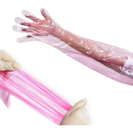 50 Disposable Field Dressing Gloves Veterinary Insemination Rectal Long Gloves Extra Long Sleeve Full Arm Gloves