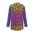 thumbnail image 6 of Garronmavis Womens Cardigan Sweater with Pockets Lightweight Long Sleeve Cardigan Soft Drape Open Front Fall Dusters Plus Size Cover Up Jacket Purple Leopard, 6 of 6