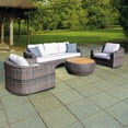 thumbnail image 2 of Melbourne Patio Furniture Sets 4-Piece Outdoor Furniture Conversation Set with Patio Sofa with Seat Cushions and Outdoor Patio Table for Outside Outdoor Patio Furniture Water Resistant Sofa Set, Grey, 2 of 6