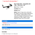 thumbnail image 2 of Rear Trailer Hitch - Compatible with 1980 - 1996 Ford F-150 1981 1982 1983 1984 1985 1986 1987 1988 1989 1990 1991 1992 1993 1994 1995, 2 of 4