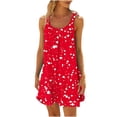 thumbnail image 2 of Mceream Robes d'Été Décontractées Sans Manches à Fleurs pour Femmes, Col Rond, Robe T-Shirt Ample Plissée devant, Robe de Plage Vacances Printemps 2026 Rouge TTG, 2 of 5