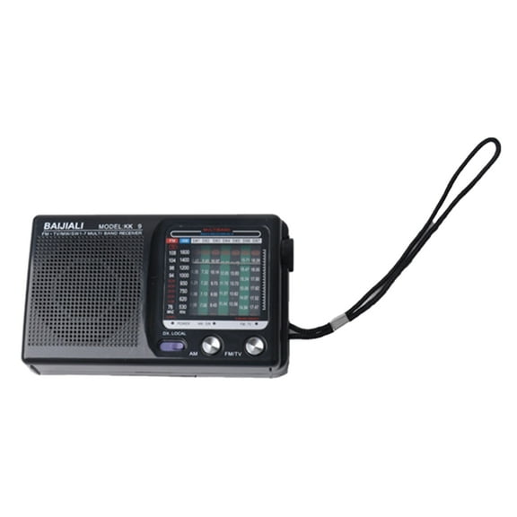 ruhuadgb Portable Radio AM FM Full Multiband HiFi Sound Low Distortion Button Operation with Antenna Pocket Sized Radio