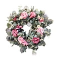 thumbnail image 2 of Artificial Eucalyptus Rose Wreaths Silk Flower Garland for Front Door Welcome Wreath Party Decoration Garden Greenery Floral Wreath Wall Hanging, 2 of 7