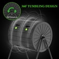 thumbnail image 3 of Decksplore 142L Compost Tumbler Bin - 37.5 Gallon Outdoor Rotating Composter with Dual Chambers, Rust-Proof & UV Protected(Black), 3 of 5