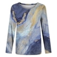 thumbnail image 4 of Camiseta de manga larga con cuello redondo y estampado floral para mujer Pompotops FGAJ10021, 4 of 5