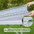 thumbnail image 6 of Blue Striped Geometric Pattern Square Fitted Tablecloth with Elastic Edge,Square Table Cover,Washable Elastic Table Cover for Home Kitchen Party Decor 34"x34", 6 of 6