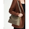 thumbnail image 2 of 2025 lychee leather handbag;Top Handle Shoulder Purses and Handbags Lightweight handbag (Gray), 2 of 2