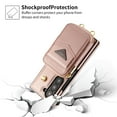 thumbnail image 3 of for Samsung Galaxy Z Fold 6 Wallet Case Crossbody Strap, Zipper Pocket Phone Case with Card Holder Wrist Strap Purse Stand Cover for Women Girls Compatible with Samsung Galaxy Z Fold 6, Pink, 3 of 14