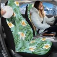 thumbnail image 2 of Uorisanigo Car Seat Covers, Tropical Plumeria Leaf High Back Bucket Seat Covers 2 Front Seats, Soft Fuzzy Fur Full Wrapping Edge Seats Cover Fit for Most Cars SUV Sedans Tracks Hatchbacks, 2 of 7