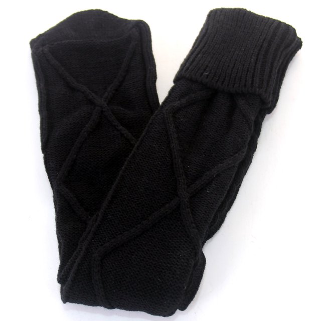 Women Autumn And Winter Solid Color Over The Knee Knit Socks Stockings compression stockings Black