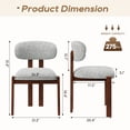 thumbnail image 5 of AFO Upholstered Dining Chairs Set of 6, Solid Wood Dining Room Chairs with Ergonomic Padded Backrest, Modern Chenille Side Chair for Kitchen, Dining Room & Café, Light Gray, 5 of 10