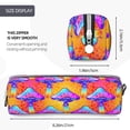thumbnail image 3 of Yiaed Magic Mushrooms Print Leather Pencil Case - Leather Pen Pencil Holder - Elegant & Practical Pencil Pouch for Work & Office, 3 of 7