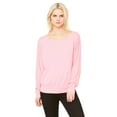 thumbnail image 1 of The Bella + Canvas Ladies Flowy Long Sleeve Off Shoulder T-Shirt - NEON PINK - S, 1 of 3