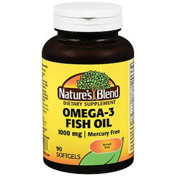 Nature's Blend Omega3 Fish Oil Softgels, 1000 mg, 90 Count Walmart