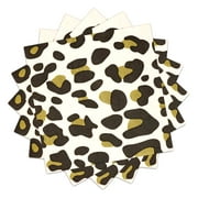 Bestwell Animal Leopard Print Party Napkins, Jungle Leopard Cheetah Print Cocktail Napkins for Birthday Party, Shower, Picnic, Themed Party (Pack of 50), 6.5 inch, 3-Ply