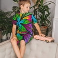 thumbnail image 4 of Fotbe Multicolored Beautiful Flower Pijama Estampada de 2 Piezas para Niños – Ropa de Dormir de Manga Corta Cómoda para Niños y Niñas, Camiseta y Shorts de Algodón-3X-Large, 4 of 6