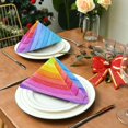 thumbnail image 3 of GZHJMY Rainbow Striped Napkins Table Decorations Napkin Set for Gift Giving, Dining, Parties 20 x 20in, 3 of 7