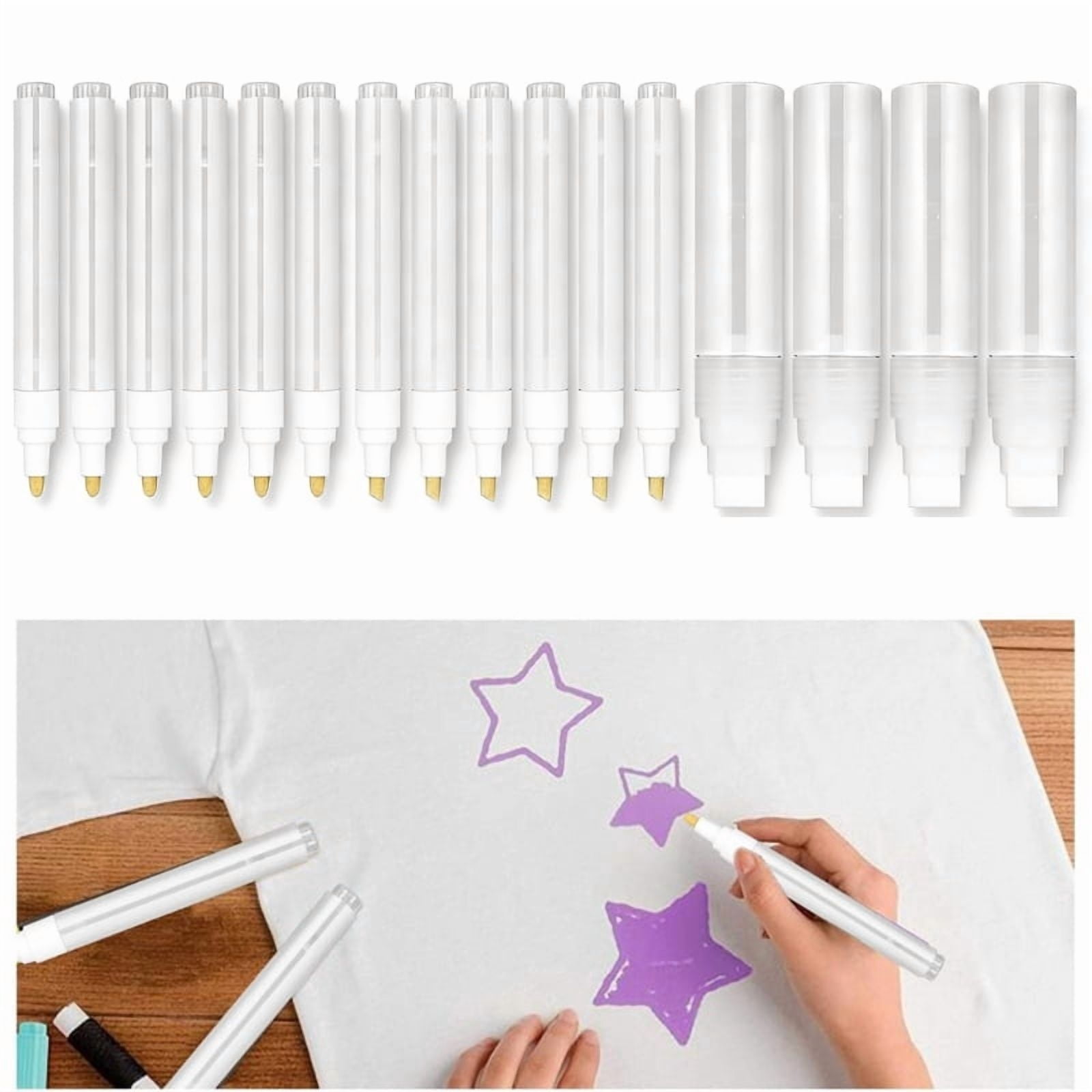 16Pcs Plastic Empty Marker Pen With 3 Droppers Refillable Empty Acrylic Paint Pen For Painting Doodling Handmade Craft