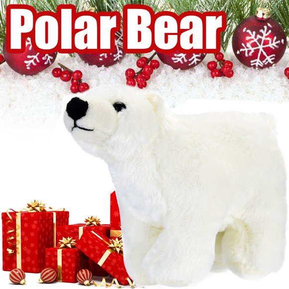 Riforla Christmas Cuddle Plush Polar Bear Stuffed Animal Toys Kawaii Floppy Collection Education White
