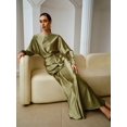 thumbnail image 6 of Olive Green Boat Neck Long Sleeve Mermaid Hem Maxi Dress, 6 of 7