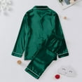 thumbnail image 3 of Inglocry Cotton Family Christmas Pajamas Matching Sets 2025 Satin Plus Size Casual Pjs Matching Sets for Family Green 24 Months, 3 of 6
