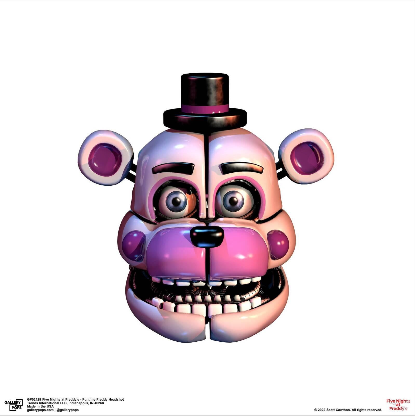 Gallery Pops Five Nights at Freddy's - Funtime Freddy Headshot Canvas Wall Art, Unframed Version, 12" x 12"