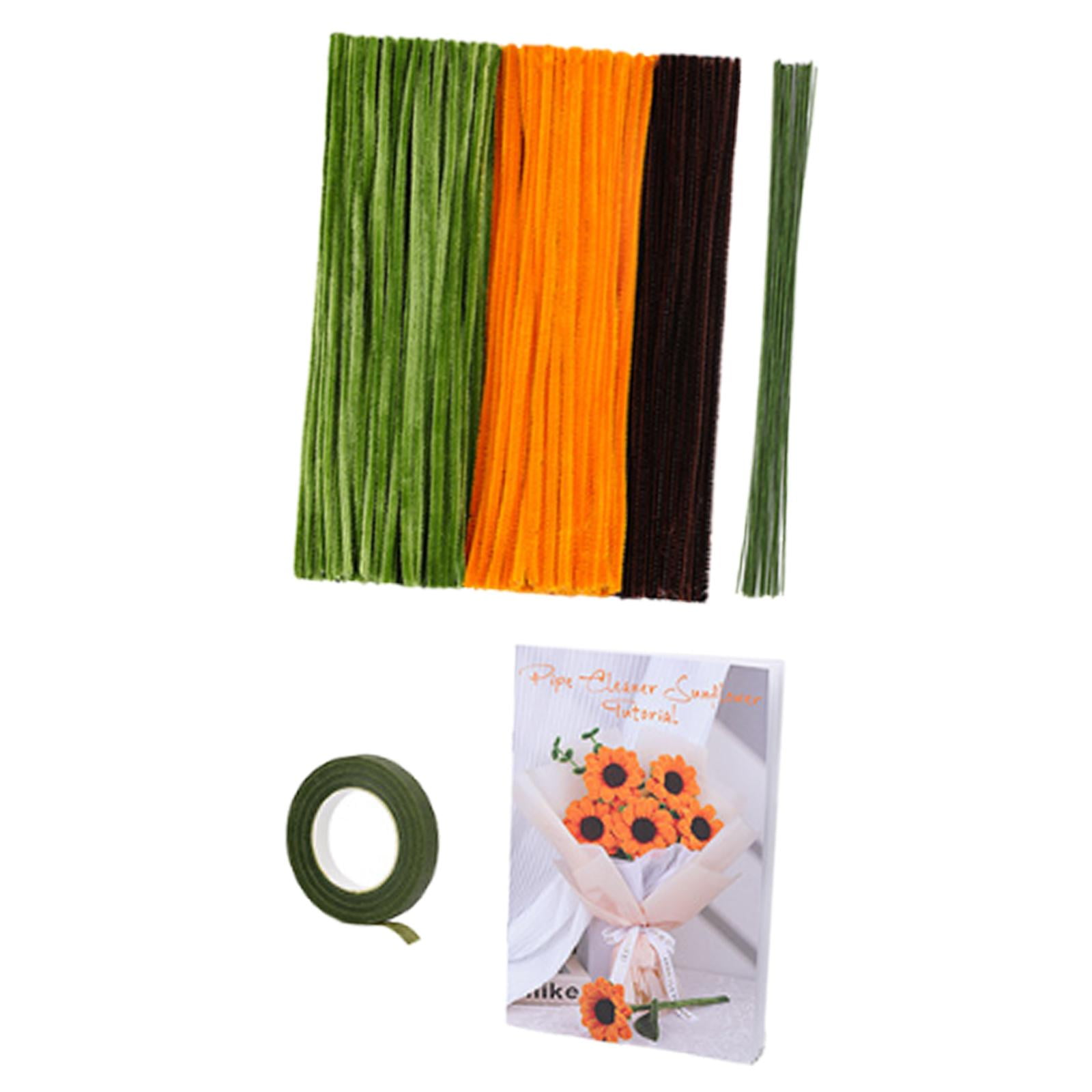 QccHieUs Pipe Cleaner Flower Kit Flower Making Kit Holiday Decoration Creative Photo Prop Kit for 5 sunflowers