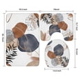 thumbnail image 3 of Blue Boho Abstract and Plant Pattern Bathroom Rugs Sets 3 Piece,Toilet Cover Set,Absorbent Non Slip Bathroom Mats Sets with U-Shaped Contour Rug Toilet Rug Set, 3 of 5