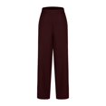 thumbnail image 6 of LEBONYARD Women's Wide Leg Pants with Pockets Lightweight,Women's Fashion Solid Color Office Casual Loose Wide Leg Straight Pants Wine M, 6 of 7