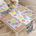 thumbnail image 2 of Ambesonne Colorful Table Runner & Placemats, Nail Polish Jars Pattern, Placemat 4 pcs + Runner 16"x72", Pale Pink Mustard Blue, 2 of 2