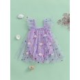 thumbnail image 4 of BemeyourBBs Baby Girl Star Seashell Bodysuit Glitter Fly Sleeve Tulle Romper Dress, 4 of 9