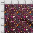 thumbnail image 1 of oneOone Georgette Viscose Maroon Fabric Leaves & Floral Artistic Quilting Supplies Print Sewing Fabric By The Yard 42 Inch Wide, 1 of 4