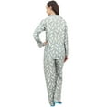 thumbnail image 3 of Bimba Women's Gray Feather Print Shirt With Pajama Pants 2 Pcs Nightwear - 4, 3 of 4