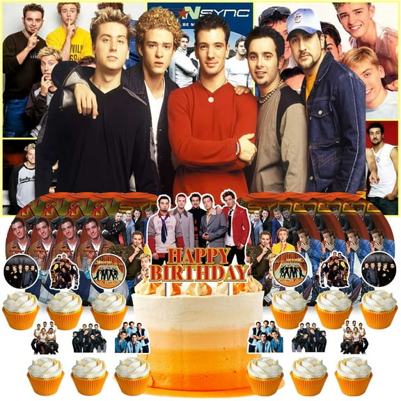 NSYNC Birthday Supplies Plates Decorations Decor Backdrop Banner Cake Topper Fans