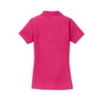 thumbnail image 6 of Port Authority Ladies Silk Touch Y Neck Polo-S (Pink Raspberry), 6 of 6
