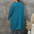 thumbnail image 6 of Nfurl Women's Plus Size Long Cardigans Soft Cotton Solid Color Open Front Cardigan with Pockets Casual Long Sleeve Fall Jackets Light Blue XXXL, 6 of 6