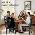 thumbnail image 3 of HOMCOM Wooden Dining Chairs Set of 4, Farmhouse Upholstered Kitchen Chairs with Rubber Wood Frame for Living Room, Dining Room, Black and Gray, 3 of 9