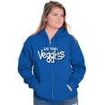 thumbnail image 4 of Eat Veggies Fun Message Vegetarian Zip Up Hoodie Men's Women's Brisco Brands M, 4 of 6