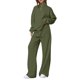 thumbnail image 1 of Conjunto Deportivo PRETTYGARDEN Sudadera con Cuello Cuarto y Pantalones Verde Ejército Talla L, 1 of 6
