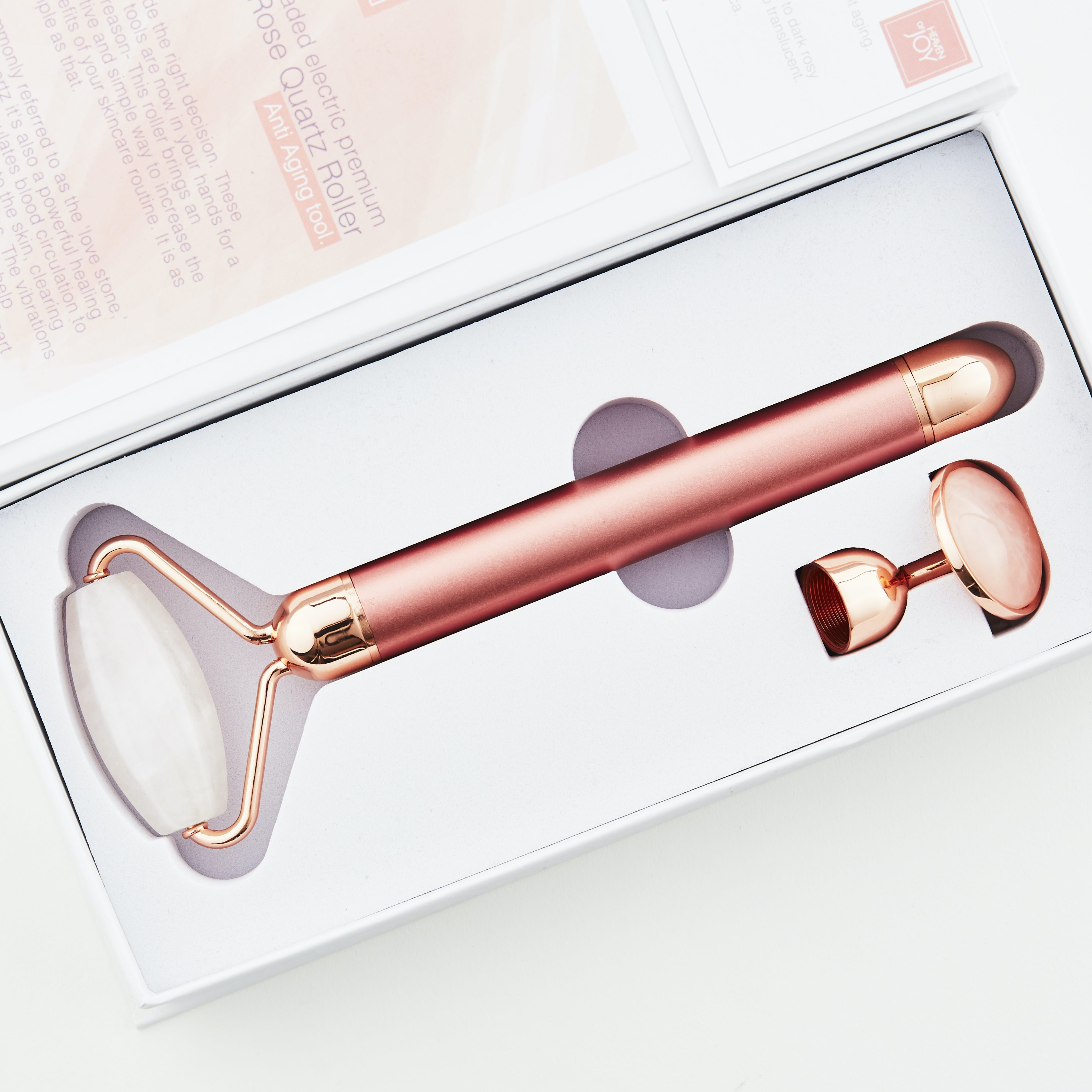 Premium Electric Rose Quartz Roller Waved Massager for Face Sculpting