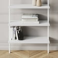 thumbnail image 6 of Nathan James Theo 6-Shelf Tall Bookcase Wall Mount Bookshelf White Wood with White Metal Frame White, 6 of 10