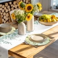thumbnail image 4 of Sage Green Leaves Round 13 Inch Placemats Set of 8, Summer Botanical Farmhouse Leaf HeatResistant Non Slip Place Mats for Dining Table, Wipeable Braided Kitchen Table Mats for Housewarming, 4 of 9