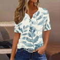 thumbnail image 2 of Raeneomay Oversized T Shirts Casual Tops Women Sexy Plus Size Tops V-Neck Blouse Short Sleeve Blouse Mock Pocket, 2 of 5