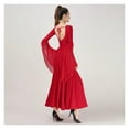 thumbnail image 4 of Ballroom Dance Dress For Women National Standard Waltz Swing Floating Sleeve Modern Performance Costume, 4 of 7