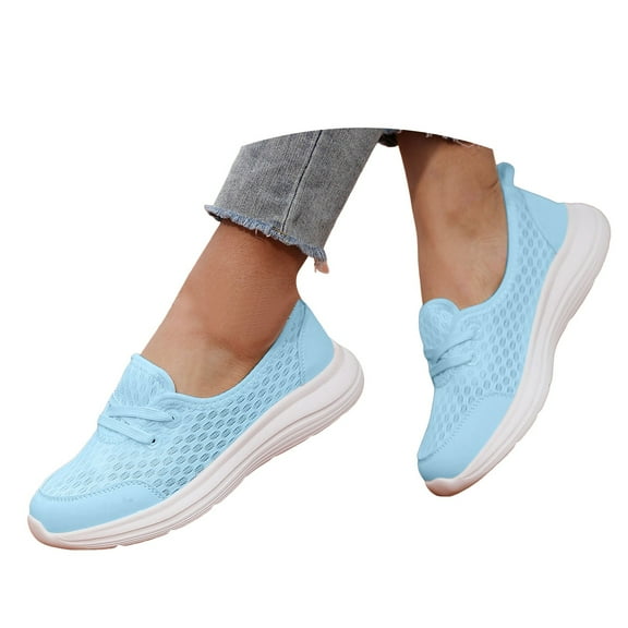 IUJSOY Women's Lace up Loafers Shoes Comfortable Slip on Mesh Walking Shoes Lightweight Sneakers